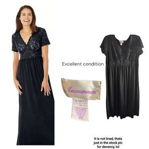 1x vintage black lace gown, gothic witchy